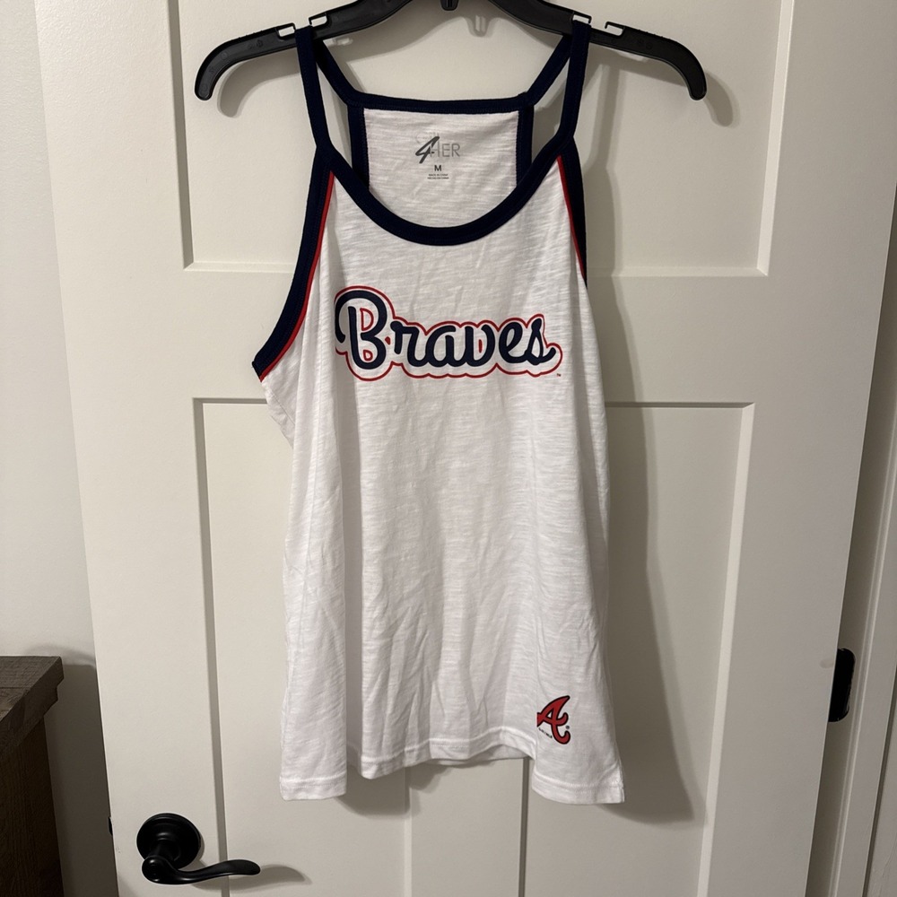 Women's-G-III 4Her by Carl Banks Atlanta Braves Curveball Tank Top Medium